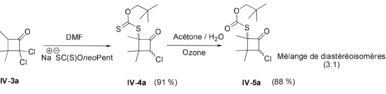 Tableau IV-3 – Monosubstitution de 2,2-dichloro-4-alkyl-cyclobutanone. 