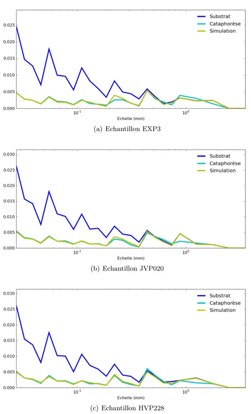 Figure 6.8 – Evolution des courbes de M q des échantillons du type EDT (rugosité aléatoire)