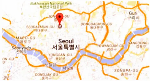 Figure 4  : Plan du  mu sée dans le palais de Kyôngbok ,  à Séoul 