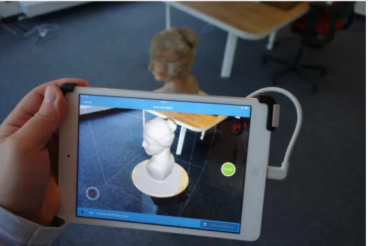 Figure 3: Exemple d’utilisation du Structure Sensor [8] avec l’application itSeez3D [9]