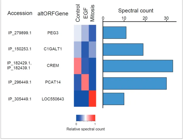 Figure 6. The alternative phosphoproteome in mitosis and EGF-treated cells. Heatmap showing relative levels of spectral counts for phosphorylated peptides following the indicated treatment (Sharma et al., 2014)