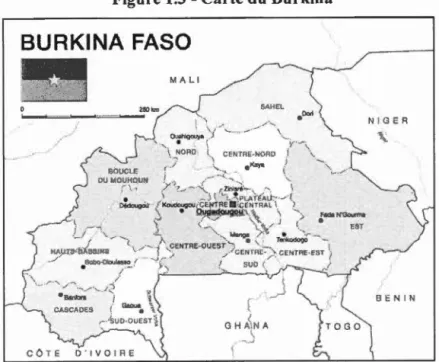 Figure 1.3- Carte du Burkina  BURKINA  FASO 