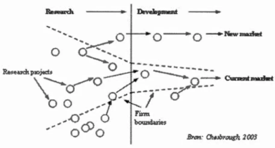 Figure 1.2 Open Innovation Paradigm  (Chesbrough, 2003) 