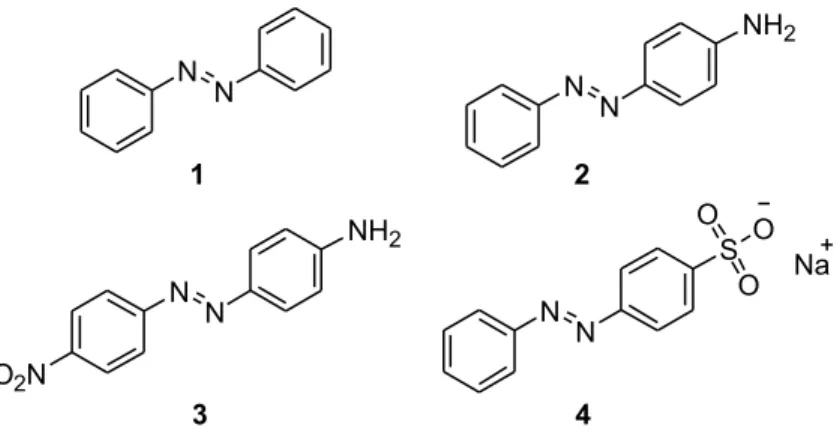 Figure 1. Structures of selected azobenzenes  I.1.1.1 Linear azobenzenes 
