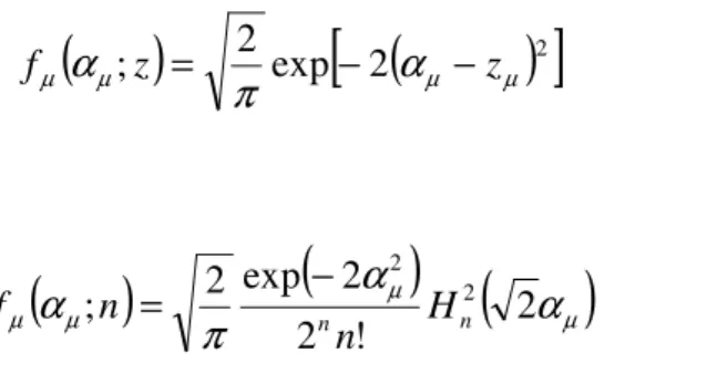 Figure 3.2 – Densité de probabilité des deux quadratures dans l’état de nombre.       Nous avons obtenu les densités de probabilité des deux quadratures séparément