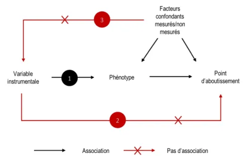 Figure 7. Hypothèses définissant une variable instrumentale. Adapté de Walker et al.(375)