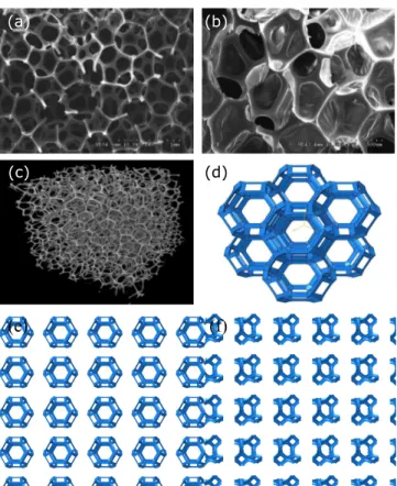 Figure 3.1 Lattice of PU foams (a) SEM photo (R w = 100%). (b) SEM photo