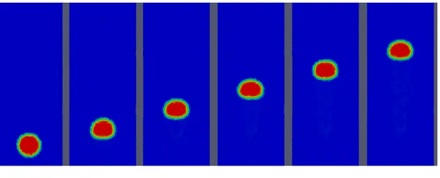 Figure 2.6 The visual motion of the bubble in stagnant liquid