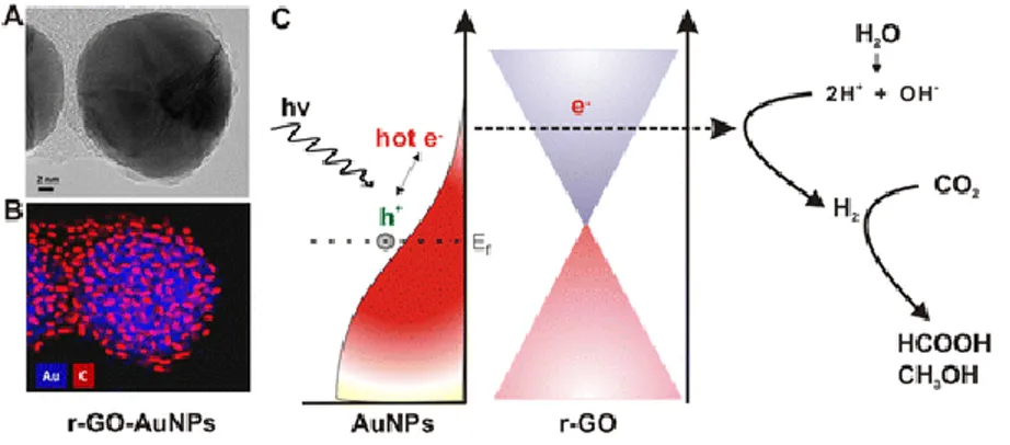 Figure 2.33. Schematic of graphene-coated gold nanoparticles for CO 2  photoconversion