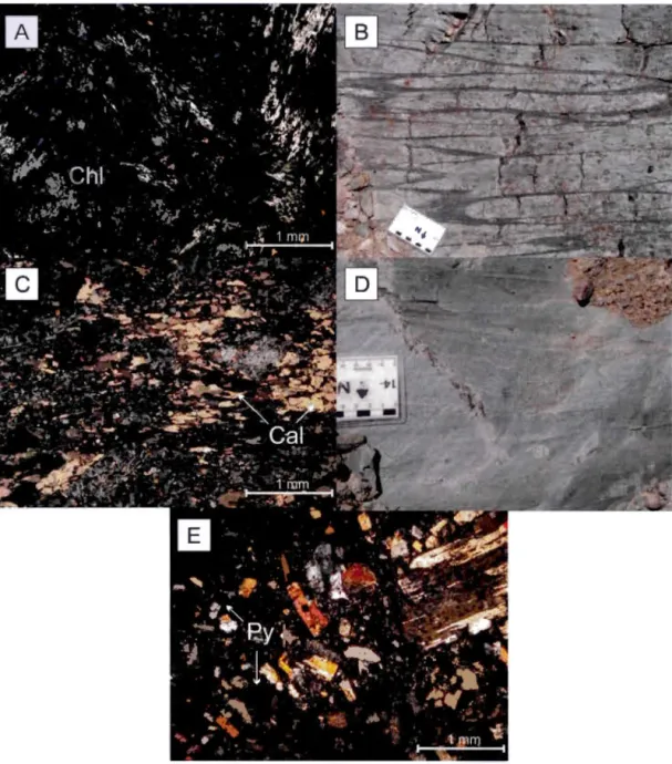 Figure 3.2  : Photos  de  terrain  et  microphotographies  des  roches  volcaniques  de  la 