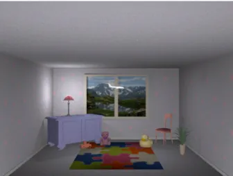 Figure 2.2: Screenshot of the virtual room used in the experiment, design with Blender