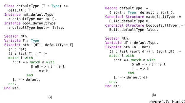 Figure 1.19: Pure C OQ generic index selection: (a) describes the syntax for Classes , (b) for Structures .