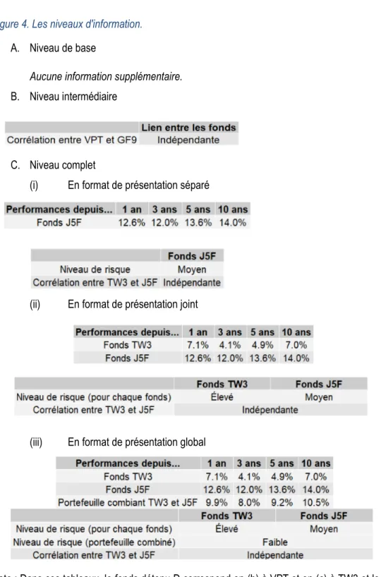 Figure 4. Les niveaux d'information. 