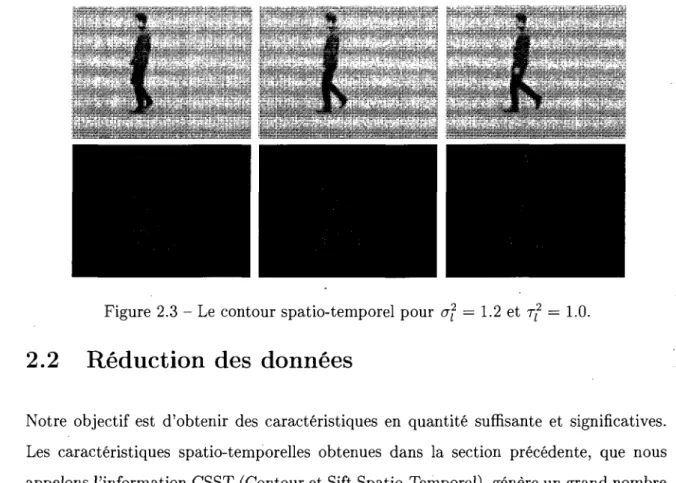 Figure 2.3 - Le contour spatio-temporel pour of = 1.2 et rf = 1.0. 