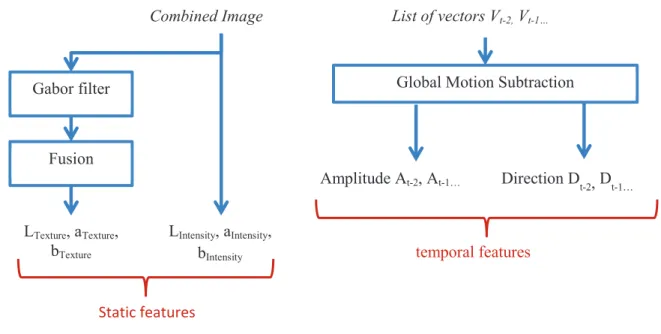 Figure 9  Static (left) and temporal (right) features extractions  4.3.3.  Rarity mechanism and low levels priors information  