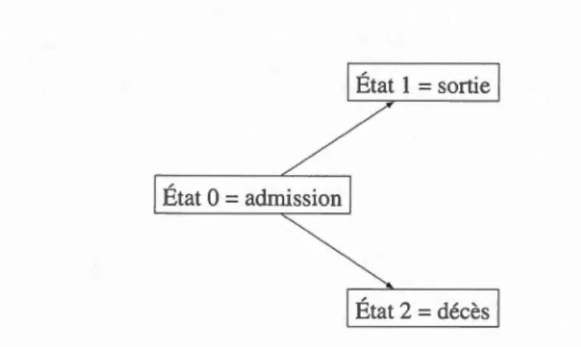 Figure 1.4  Mod èle multi-états pour les sujets de  sir.  adm . 