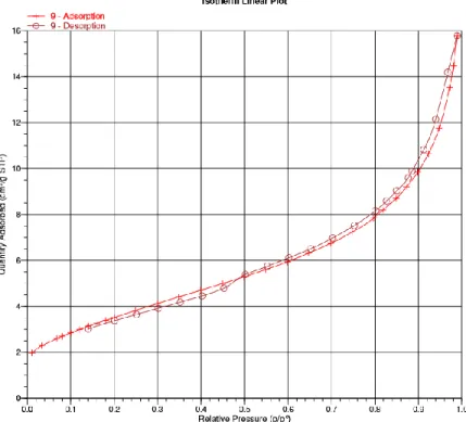 Figure 2.8 An example of type IV isotherm adopted from performed experiments. 