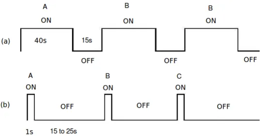 Figure 2.7: Example of experimental paradigms: (a) block paradigm; (b) event-related paradigm