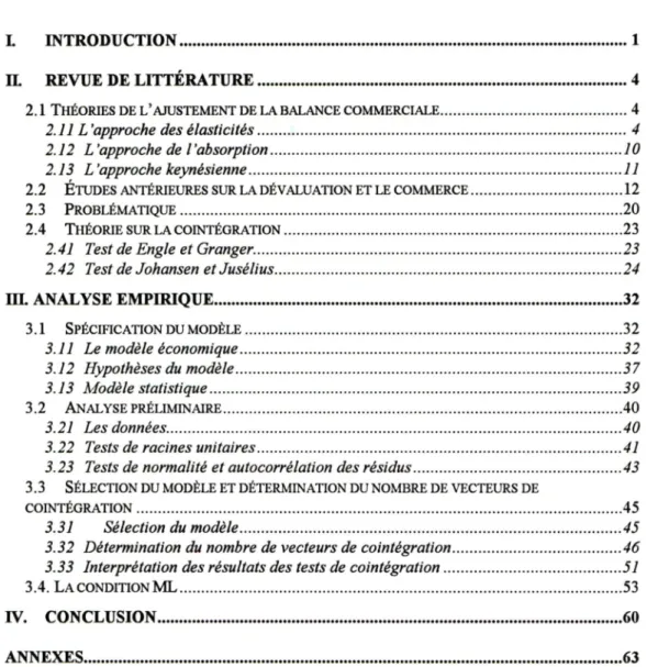 TABLE  DES  MATIERES