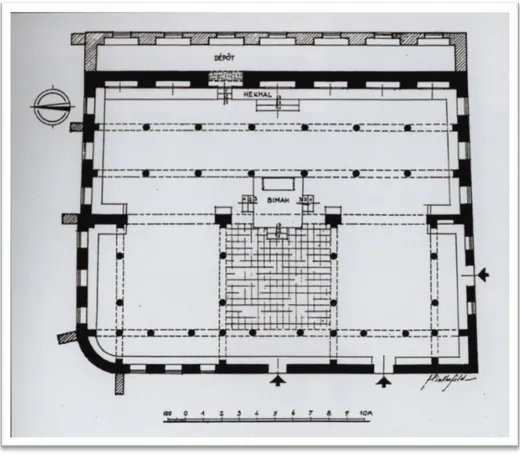 Figure 10 Plan d'El-Ghriba relevé par Jacob Pinkerfled en 1954 