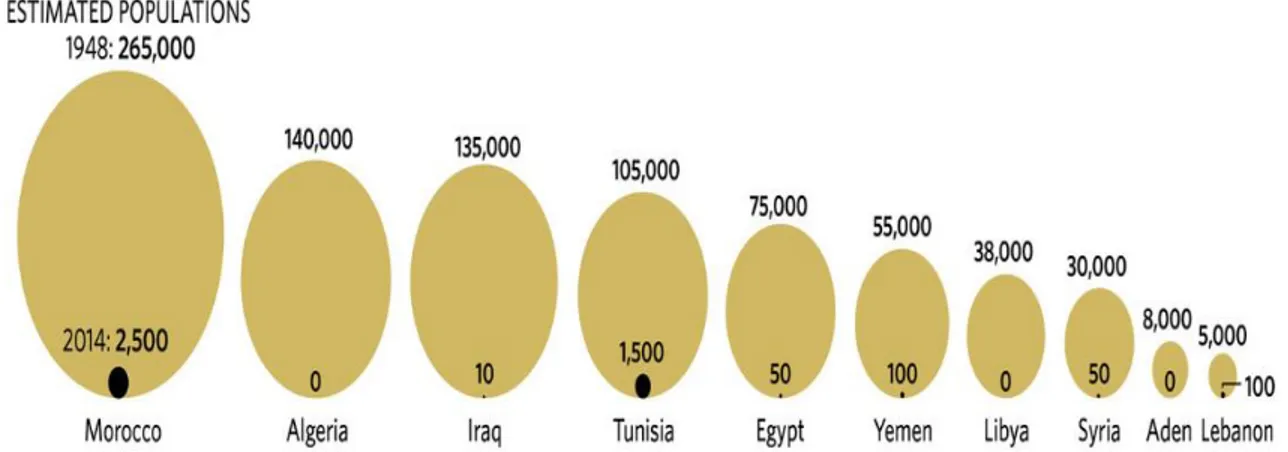 Figure 11 Diminutions des populations juives du monde arabe depuis 1948 317