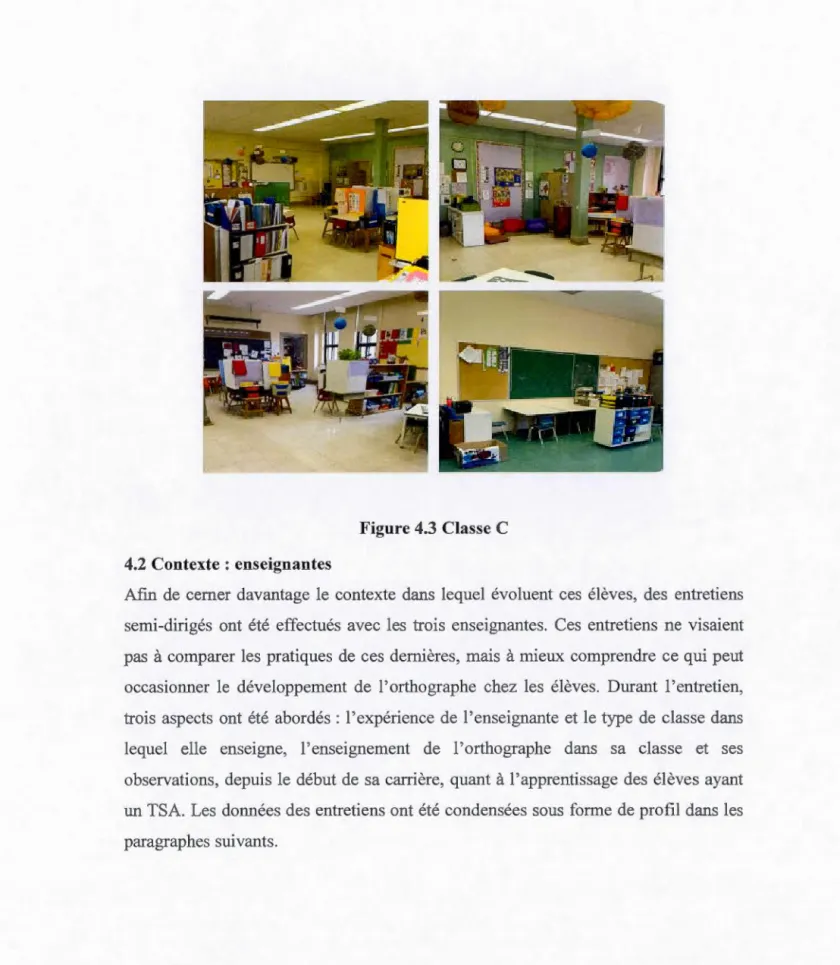 Figure 4.3 Classe C  4.2 Contexte : enseignantes 