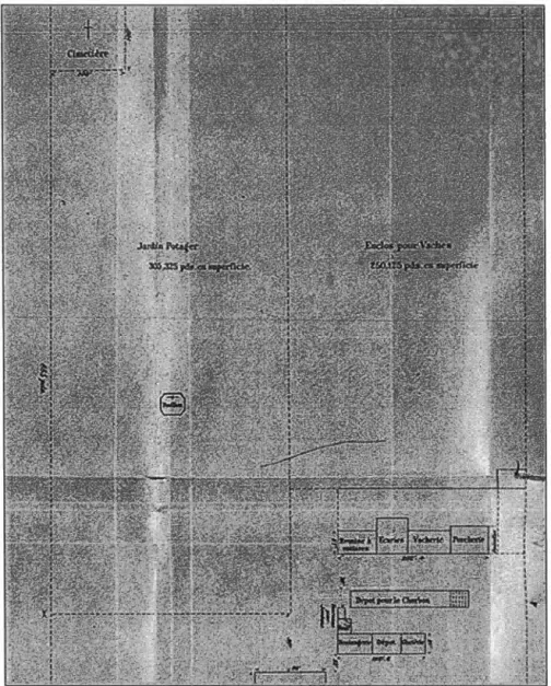 Fig.  22 .  ANONYME, Plan  d e  l 'e ns e mbl e  d e s t e rr e s d e  l'asil e  Saint-J e an-d e -Di e u ,  [s 
