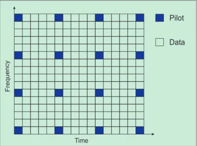 Figure 3.1: An example of two dimensional pilot arrangment in OFDM packet transmission.