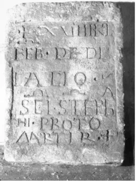 Figure 21 : Avignon (84), Musée de la ville.  Provenance : ancienne église  Saint-Étienne, inscription