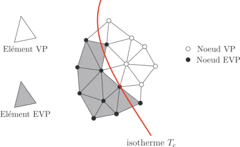 Fig. III.13: Noeud VP et EVP suivant leur appartenance aux éléments VP et EVP pour