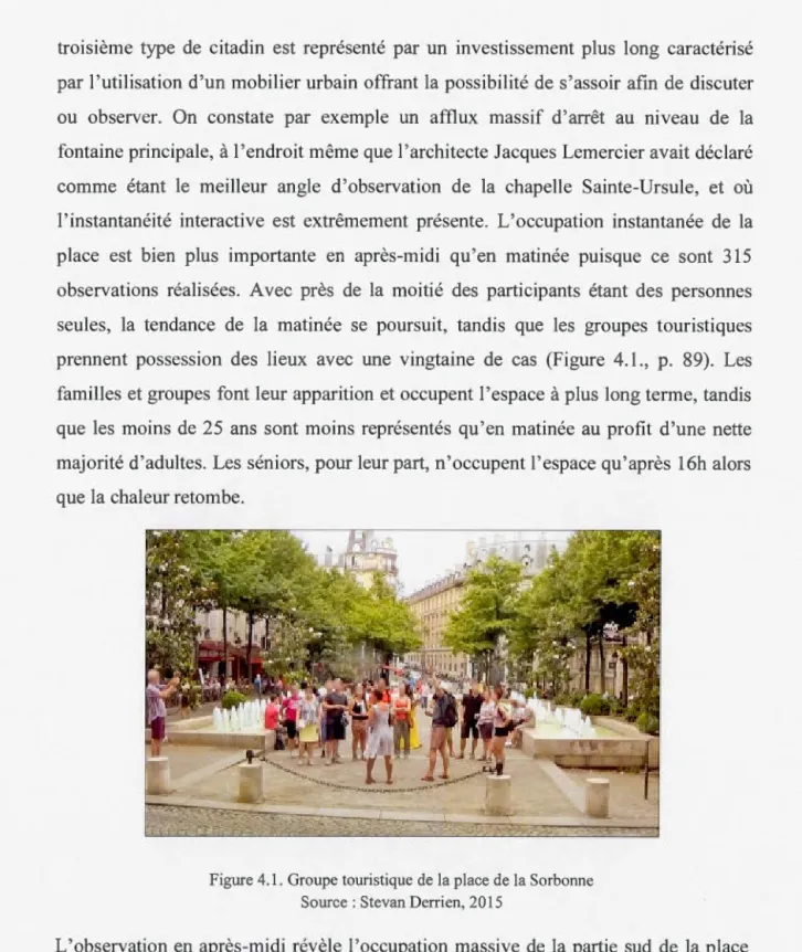 Figure 4.  1.  Groupe  touristiqu e  de  la  place de  la  Sorbonne  Source: Stevan  Derri e n ,  2015 
