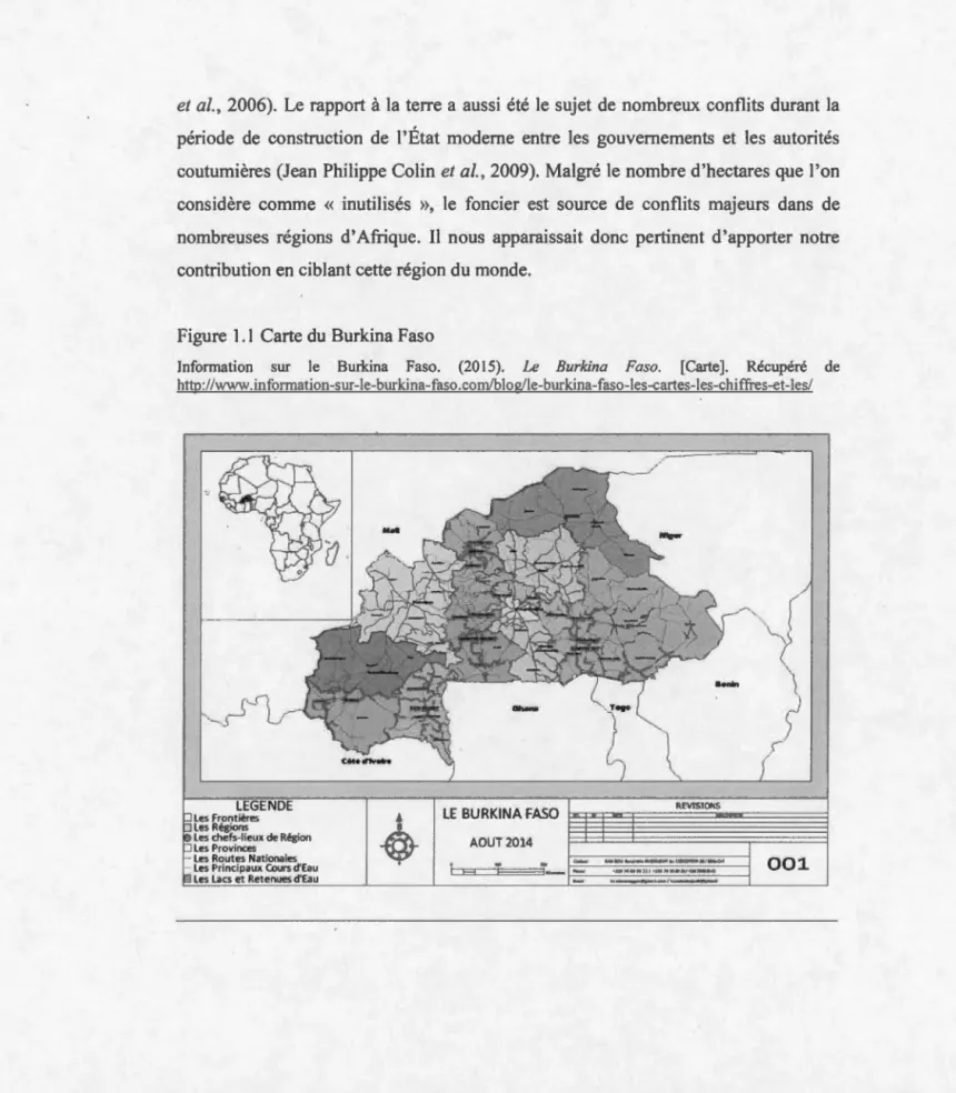 Figure  1  .1  Carte  du  Burkina  Faso 