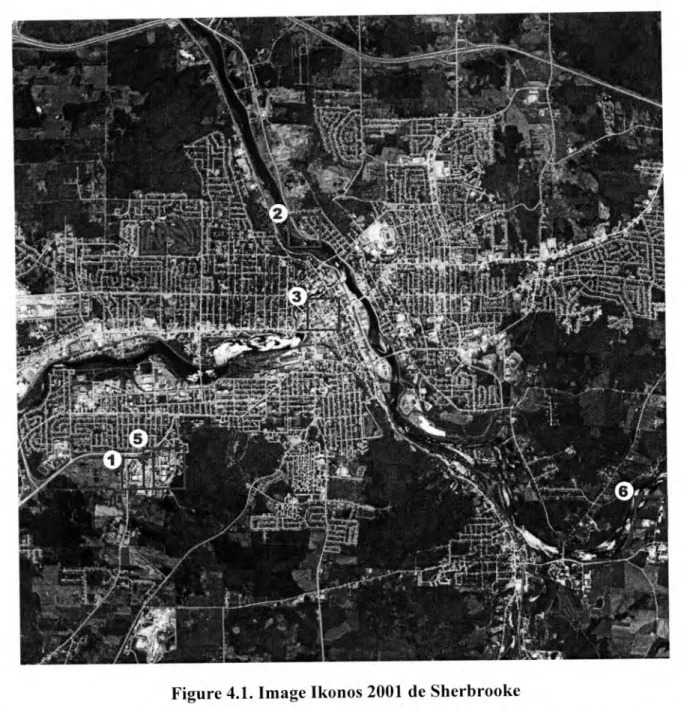 Figure 4.1. Image Ikonos 2001 de Sherbrooke 