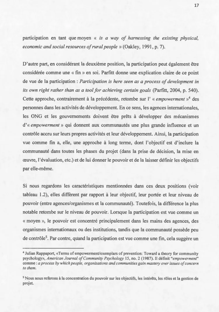 tableau  1 . 2) ,  elles  diffèrent  par  rapport  à  leur  objectif ,  leur  portée  et  leur  niveau  de 