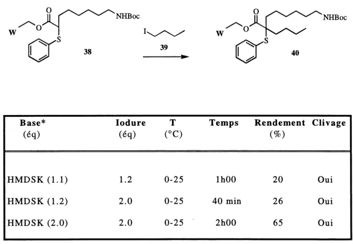 TABLEAU 2: Exploration de la deuxieme alkylation