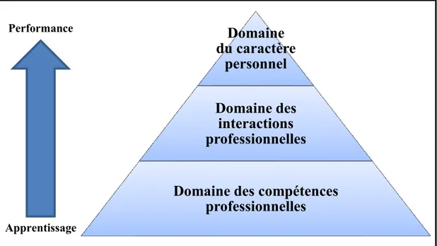 Figure 2  Adaptation de la pyramide du professionnalisme de Brown et Ferrill (2009)  En traduisant  et  en présentant cette taxonomie du professionnalisme (voir le  tableau  4  à  la  page  44),  Leclerc  (2013)  mentionne  qu’afin  d’élever  sa  capacité 