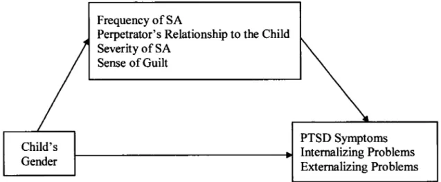 Figure 5.1  Conceptual mediation model ofthe correlates ofchild sexual abuse. 