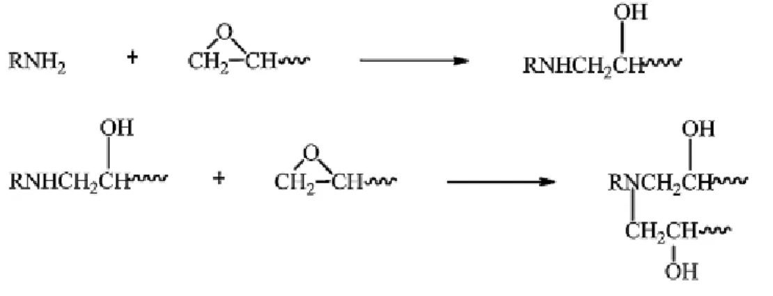 Figure 11. The reaction of amines with an epoxy monomer. 7