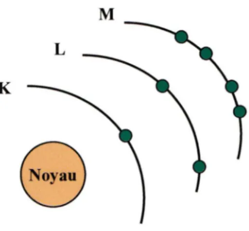 Figure 3. Représentation schématique du modèle atomique (Adaptée de CHERRY et al., 2003)