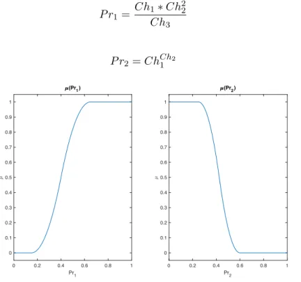 Figure 1.17 : Fonction de désirabilité pour P r 1 et P r 2