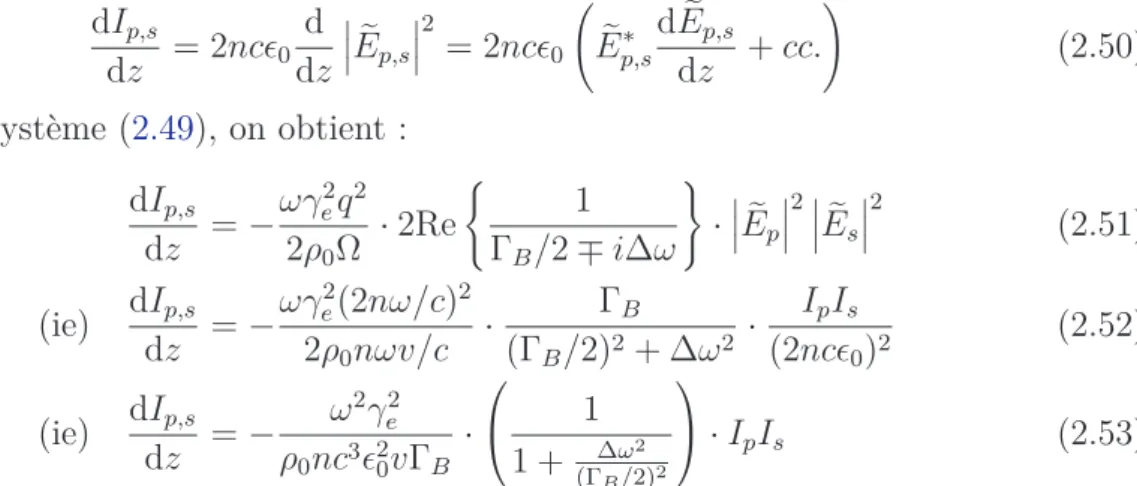 Table 2.1 – Valeurs numériques typiques des paramètres Brillouin dans la silice,