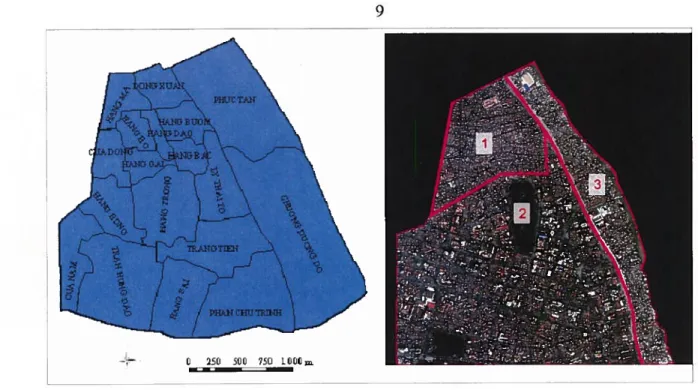 Figure 1.1. Localisation de la ville de Hanoi et la zone d’étude