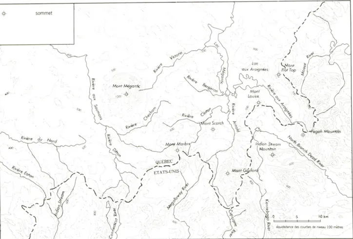 FIGURE  2.  Hydrographie et physiographie de la région. Hydrography and physiography of the area.
