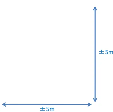 Figure 2.9: Schema of the INGRID detector. The horizontal and vertical bars are 10 meters long each (as shown in the schema they go from -5 meters to 5 meters)