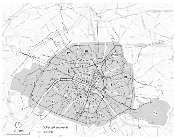 Figure 4. Study area and sample routes. 