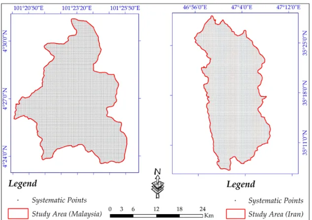 Figure 5. The location of the systematic points. 