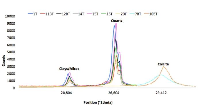 Figure 6 XRD results of the main mineral groups of dataset2 samples. 452 