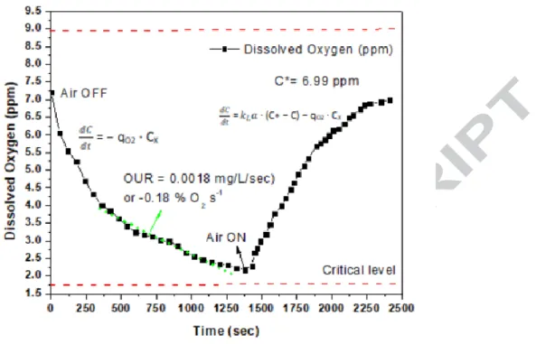 Figure 7: Simulation of Dissolved Oxygen response for the dynamic measurements of oxygen 