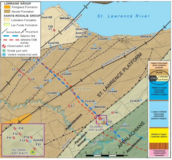 Figure 3. Location of the Saint-Édouard area (red box on Figure 2) and of the observation  1314 