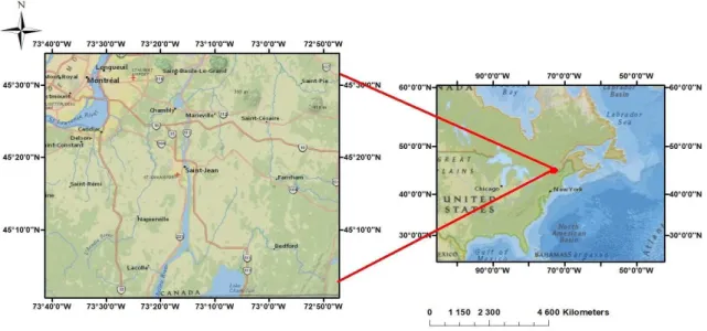 Figure 1. Map of the study area: Saint-Jean-sur-Richelieu, Canada.